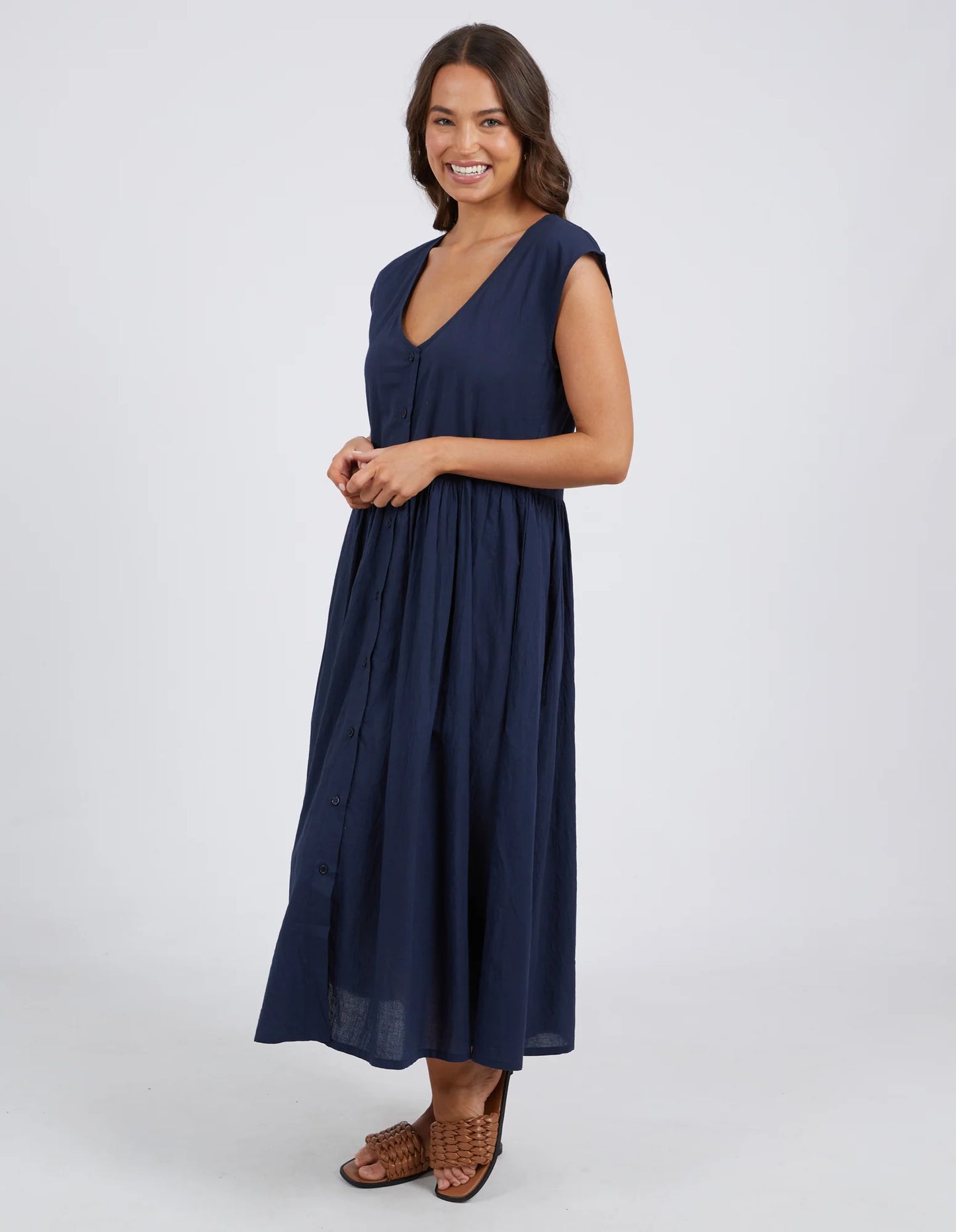 ELM BLAKE MIDI DRESS NAVY