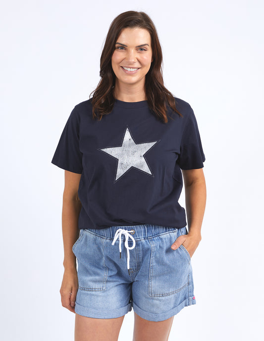 ELM SPARKLE STAR TEE NAVY