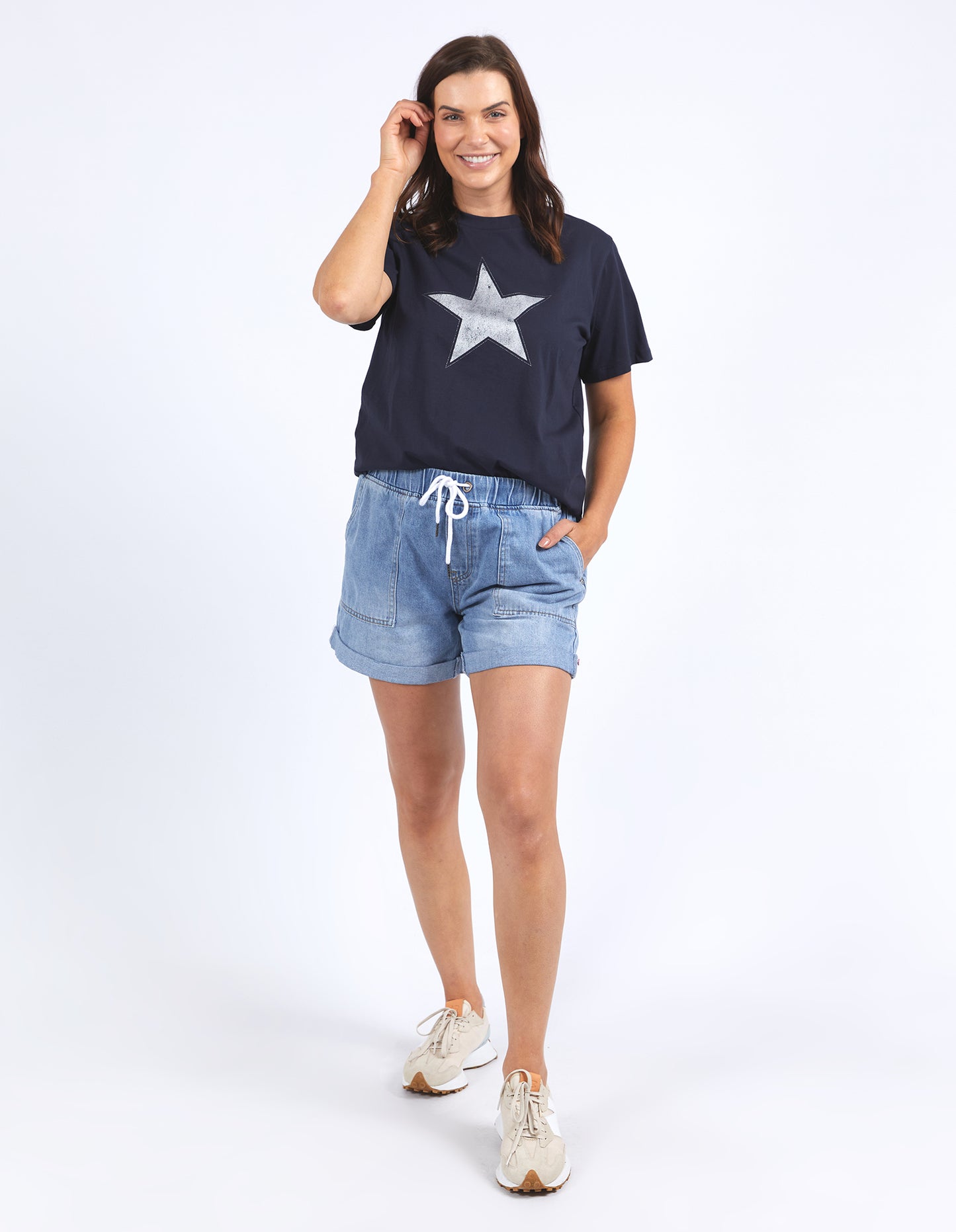 ELM SPARKLE STAR TEE NAVY