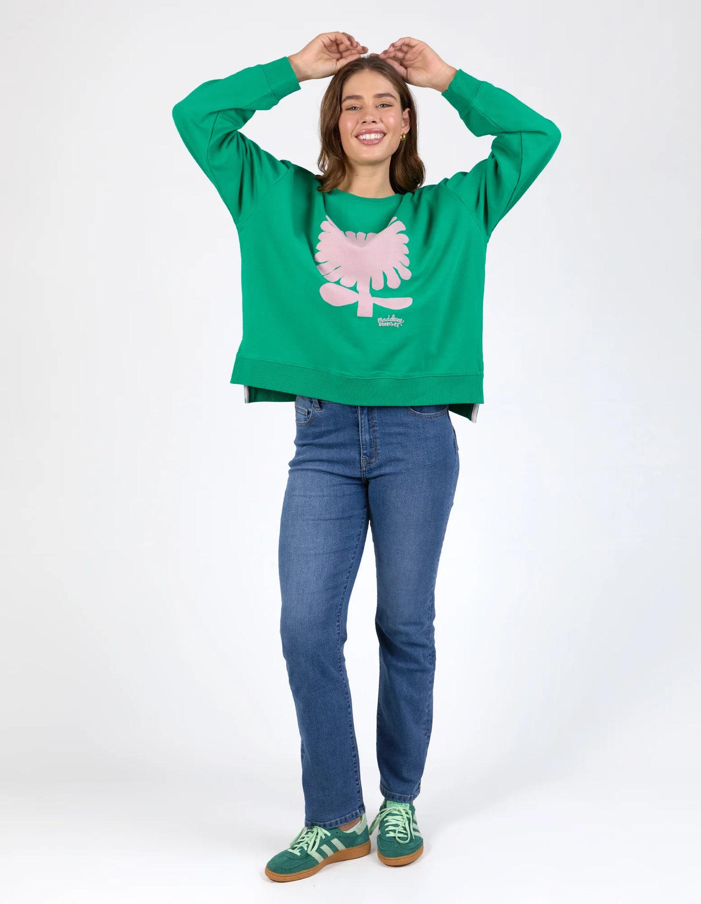 ELM MADELEINE STAMER CREW II PINE GREEN