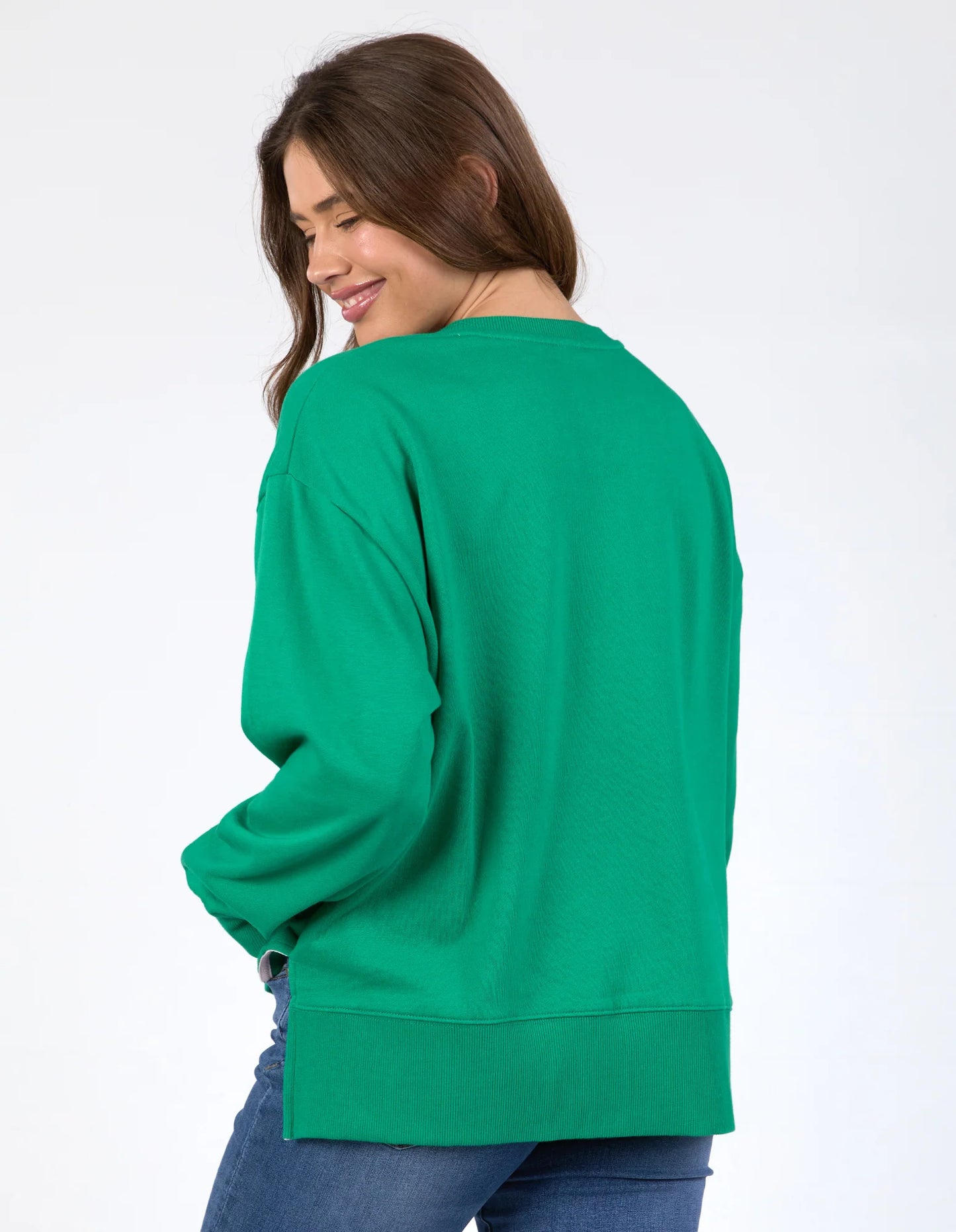 ELM MADELEINE STAMER CREW II PINE GREEN