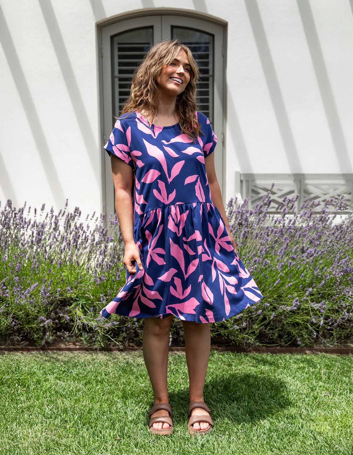 ELM MIMOSA DRESS BLU DEPTH YARDAGE PRINT