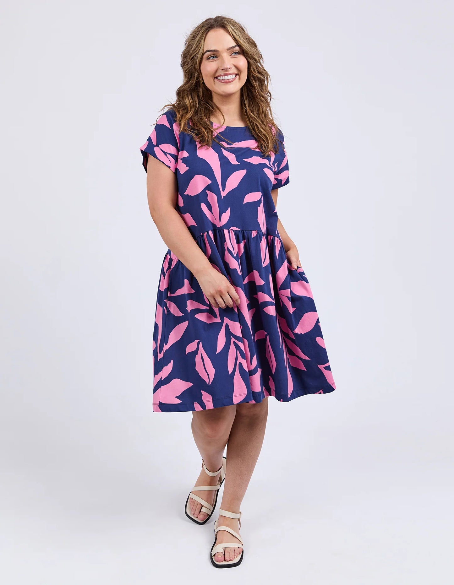 ELM MIMOSA DRESS BLU DEPTH YARDAGE PRINT