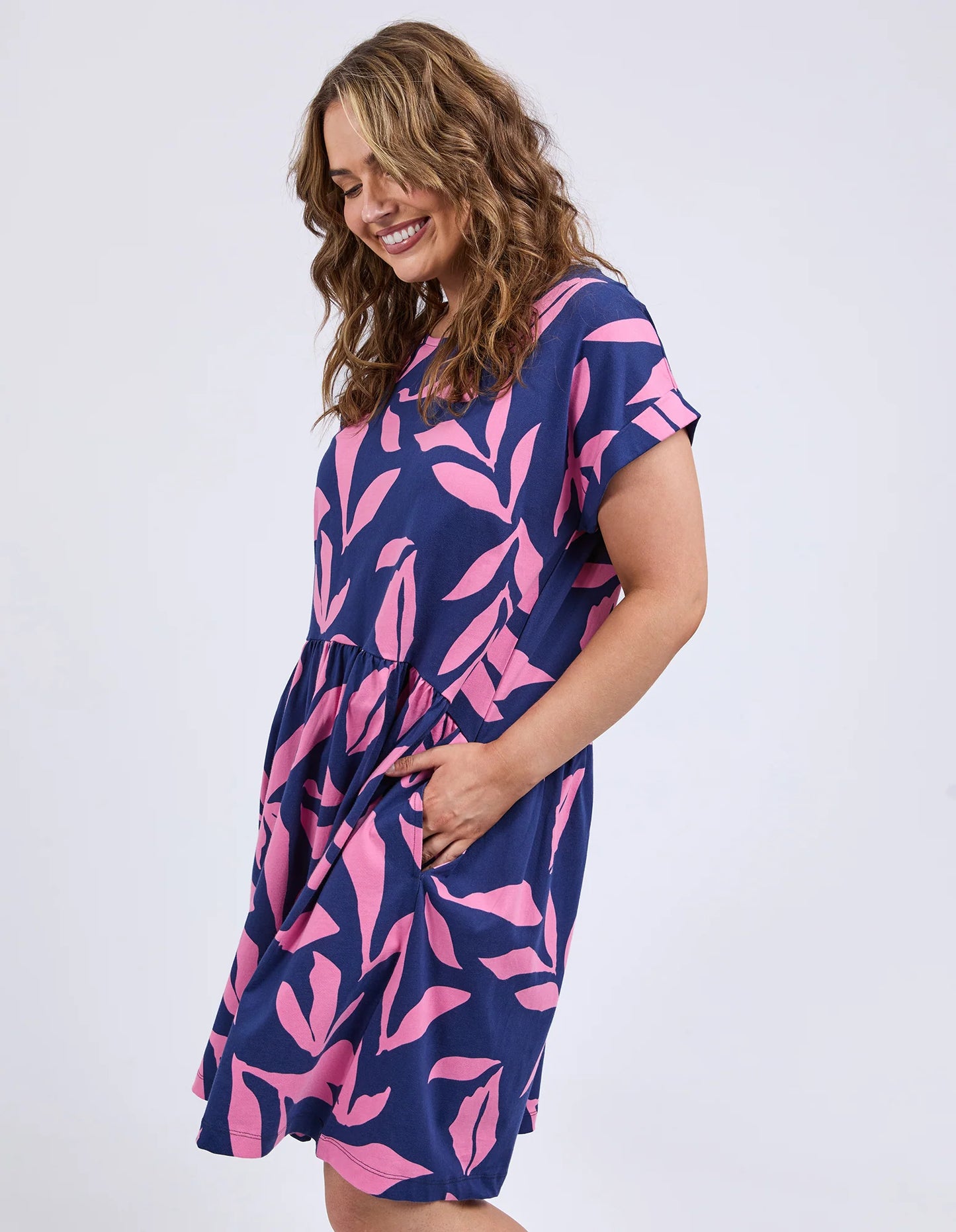 ELM MIMOSA DRESS BLU DEPTH YARDAGE PRINT