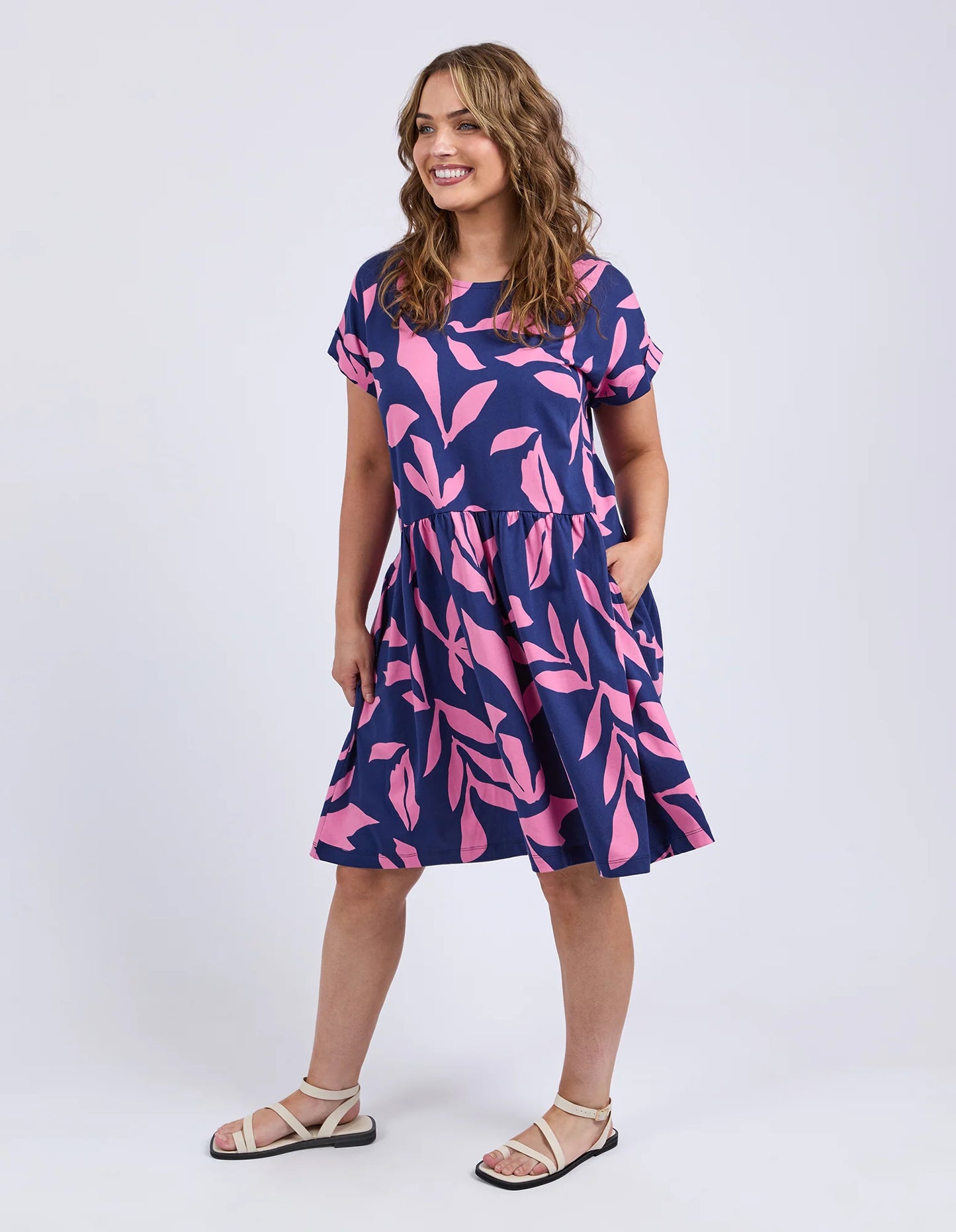 ELM MIMOSA DRESS BLU DEPTH YARDAGE PRINT