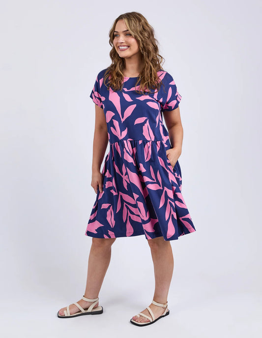 ELM MIMOSA DRESS BLU DEPTH YARDAGE PRINT