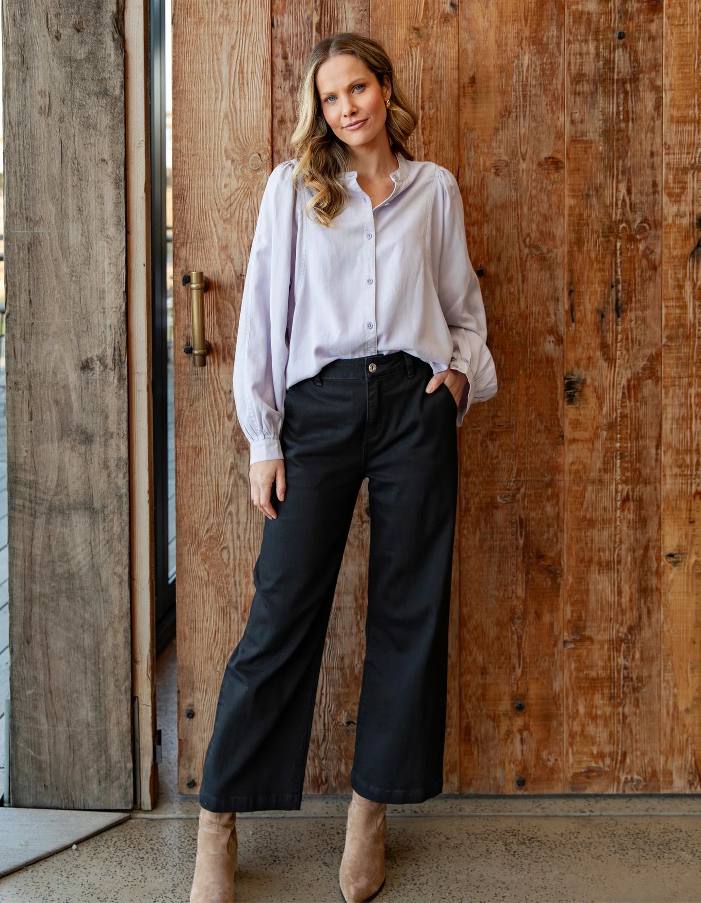 ELM IZZY WIDE LEG JEAN BLACK