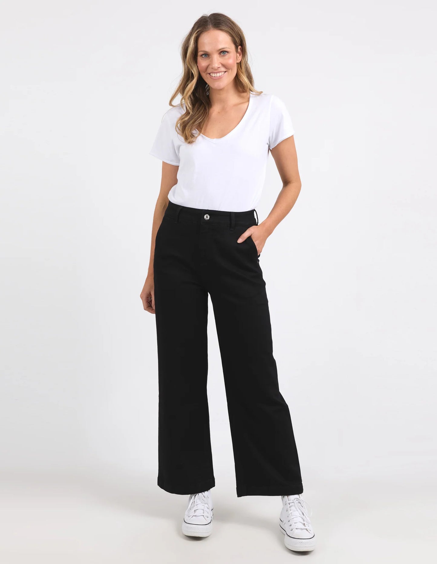 ELM IZZY WIDE LEG JEAN BLACK