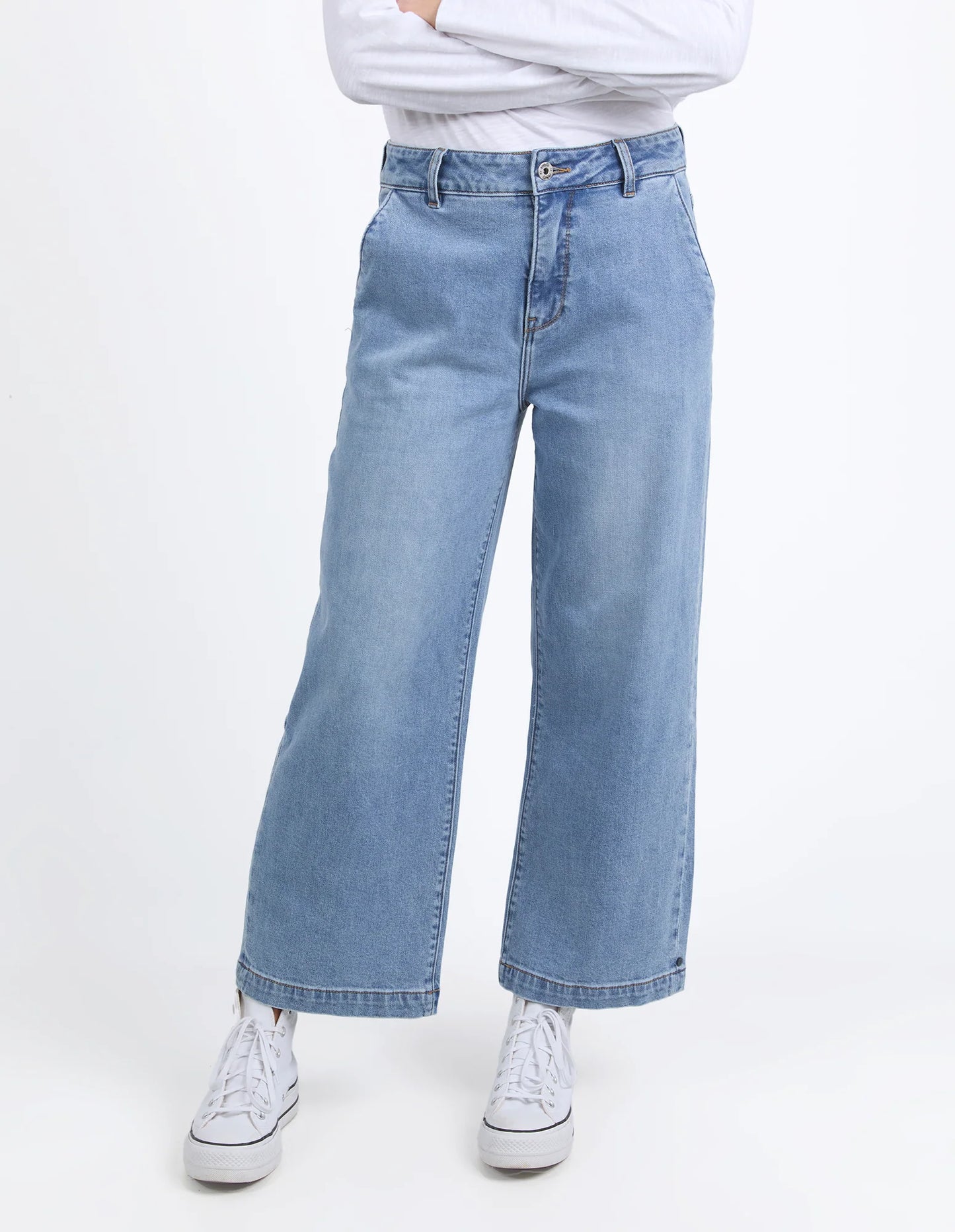 ELM IZZY WIDE LEG JEAN VINTAGE BLUE WASH