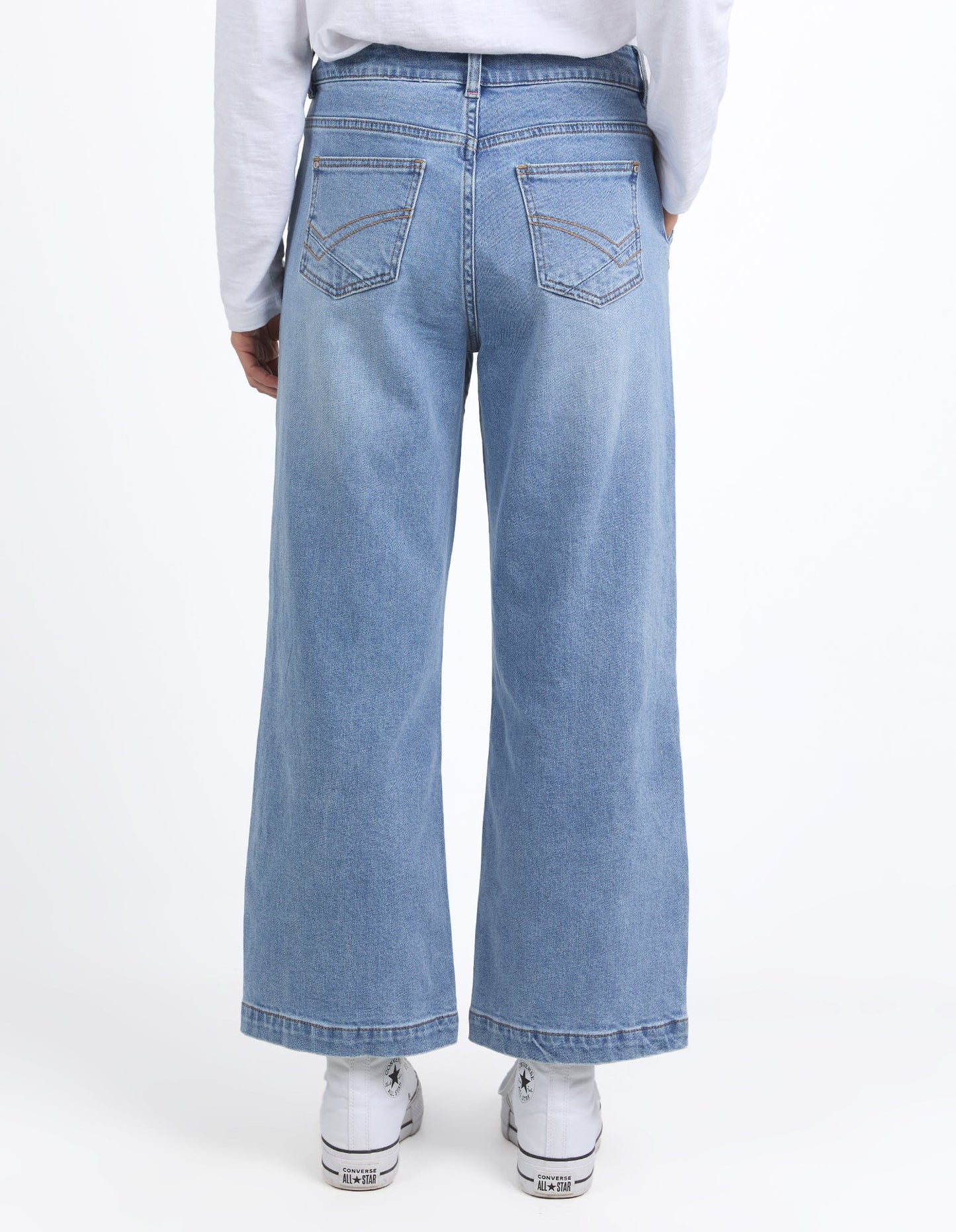ELM IZZY WIDE LEG JEAN VINTAGE BLUE WASH