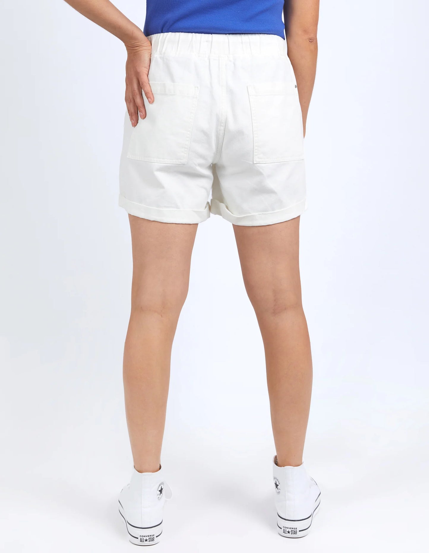 ELM EMMA RELAXED DENIM SHORT VINTAGE WHITE