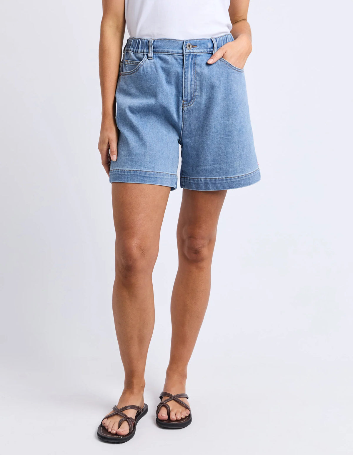 Elm Birdie Denim Short | Light Blue