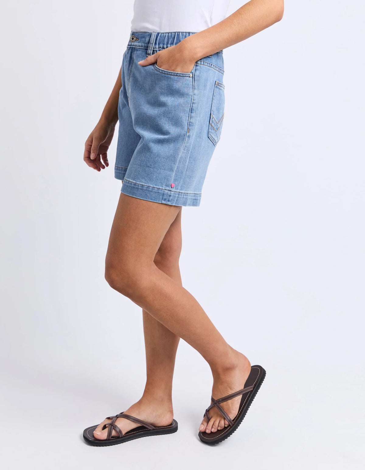Elm Birdie Denim Short | Light Blue