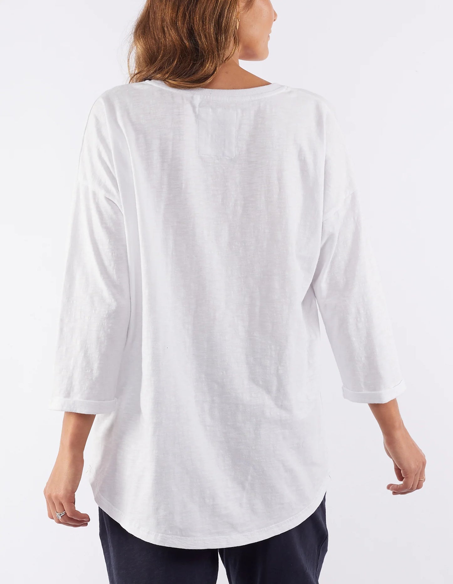 ELM ANNIE 3/4 SLEEVE TEE WHITE