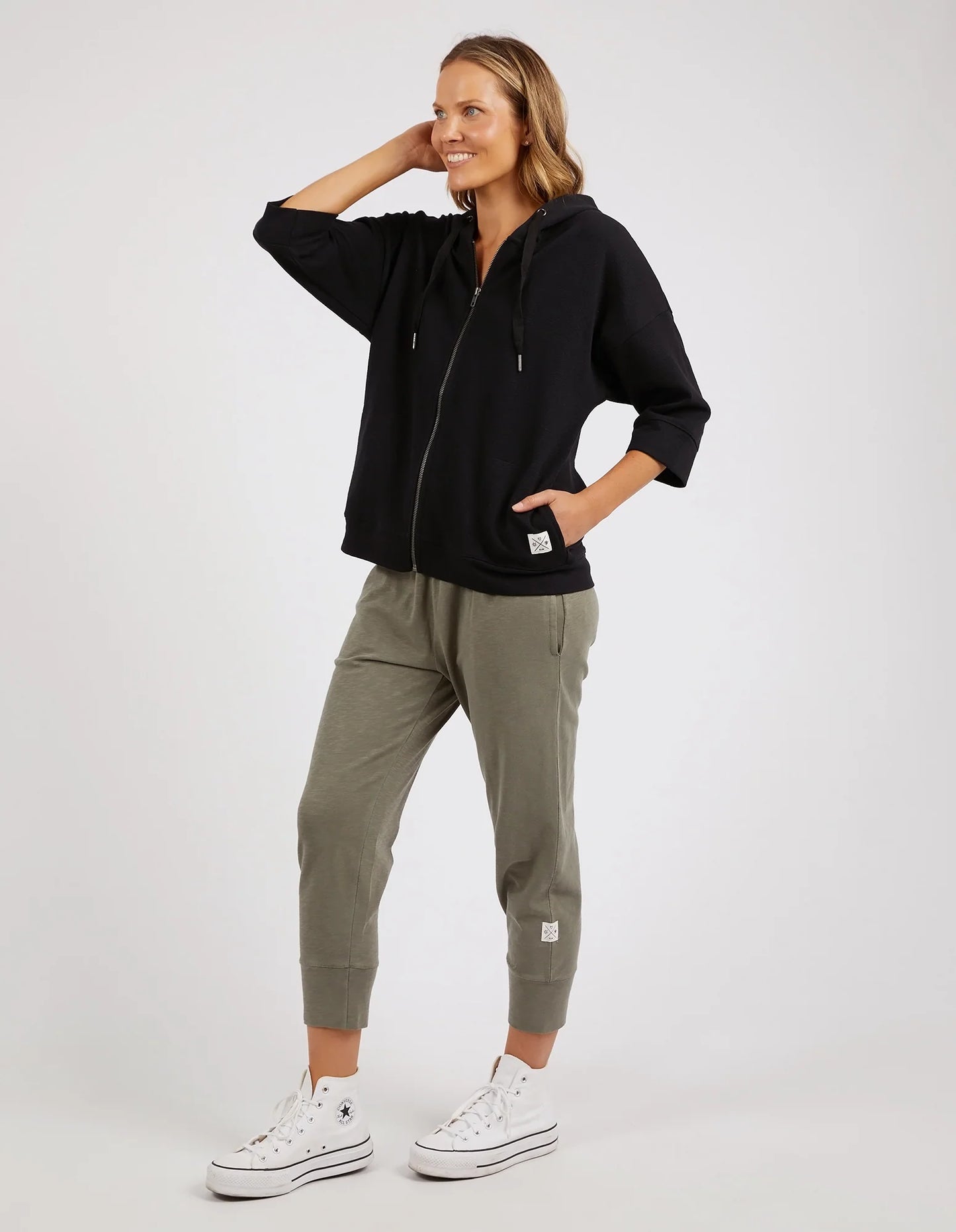 Elm Beachy Zip Hoodie Black