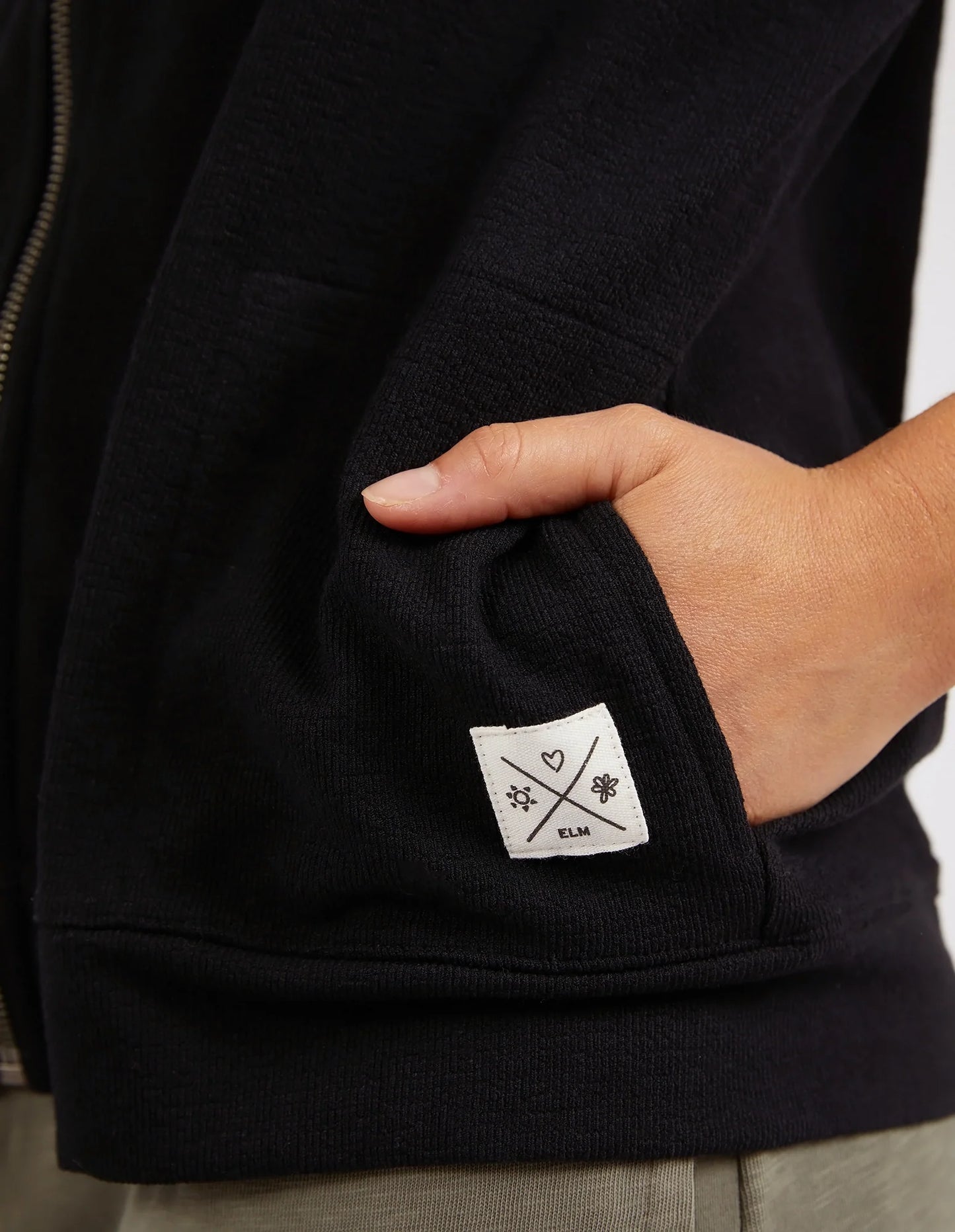 Elm Beachy Zip Hoodie Black