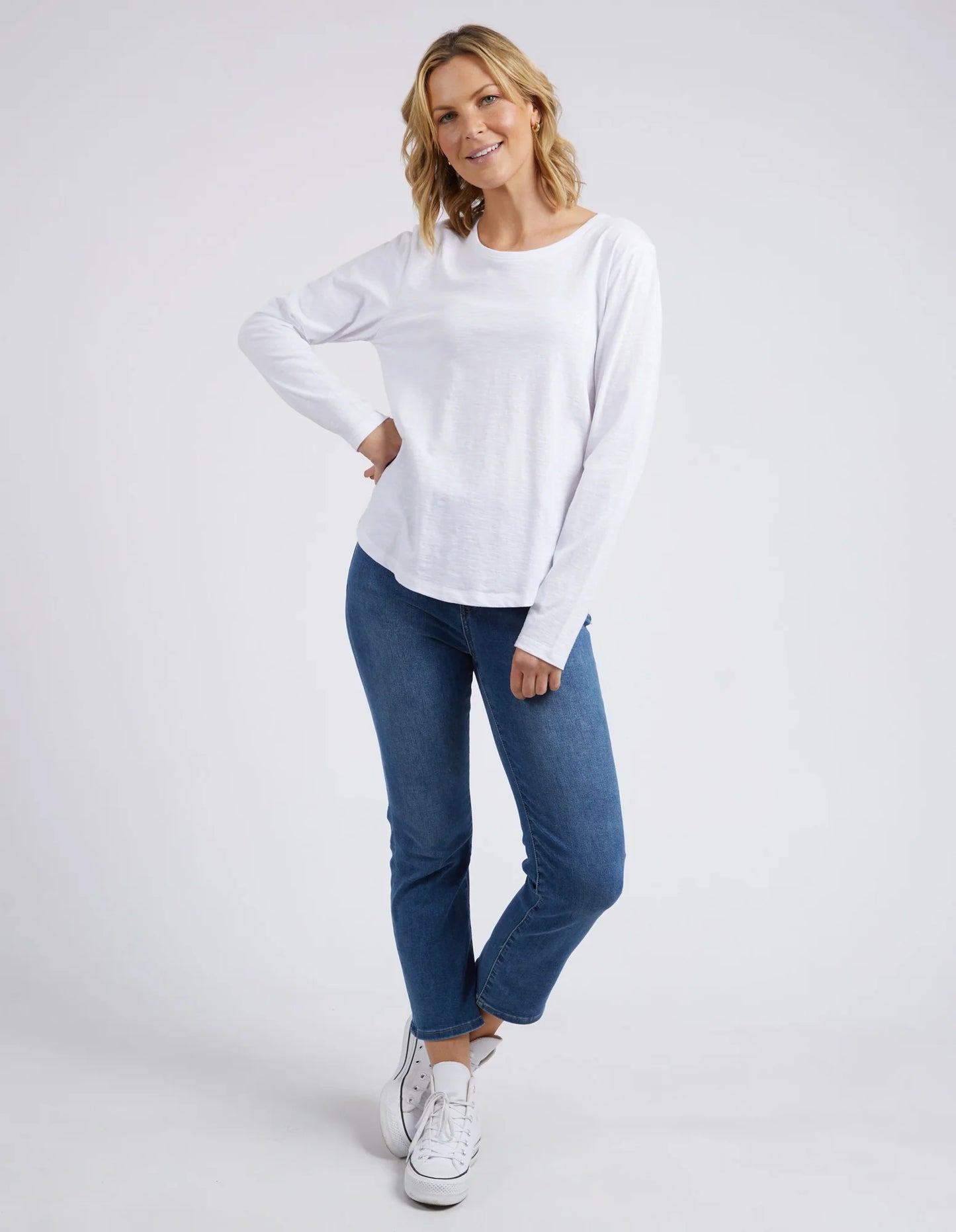 ELM EVERYDAY L/S TEE WHITE