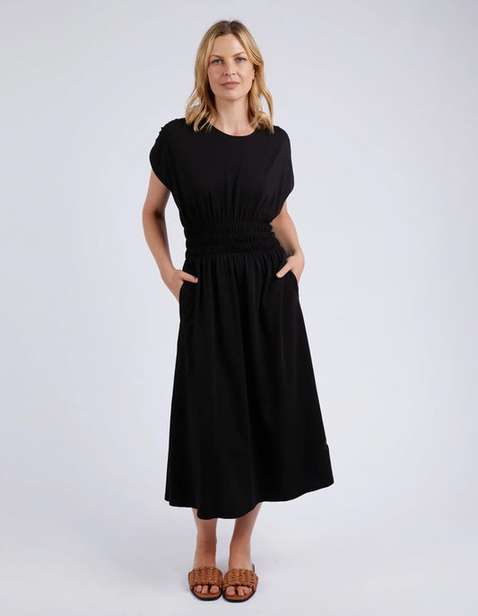 ELM NELLE MIDI DRESS BLACK