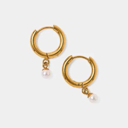Milla Hart Kira Pearl Drop Earrings | Gold