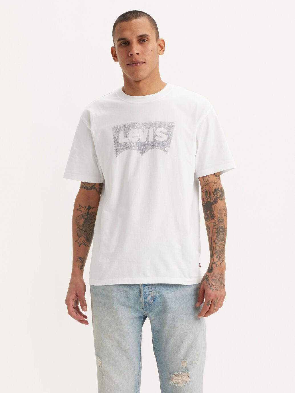 LEVIS VINTAGE FIT GRAPHIC TEE WONKY BATWING WHITE