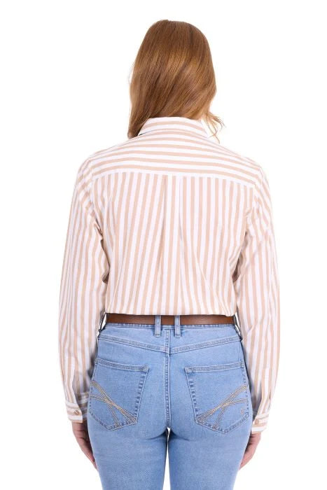 Thomas Cook Womens Ellie Long Sleeve Shirt | Tan/White