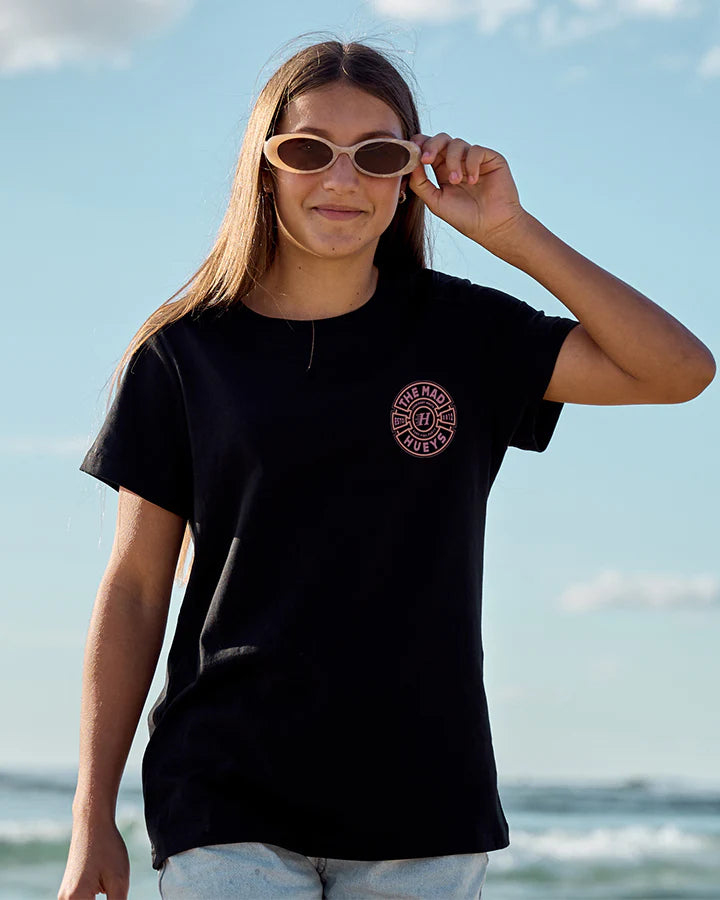 The Mad Hueys Mad Series Girls Short Sleeve Tee Black