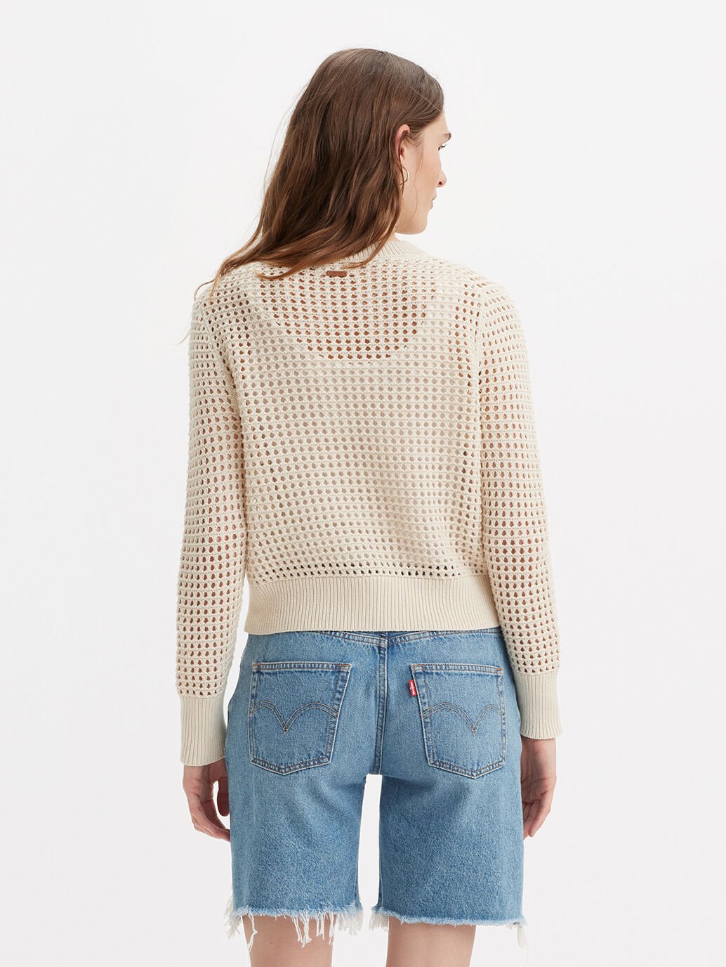 LEVI'S SUPERBLOOM CROCHET LS WHITE SWAN