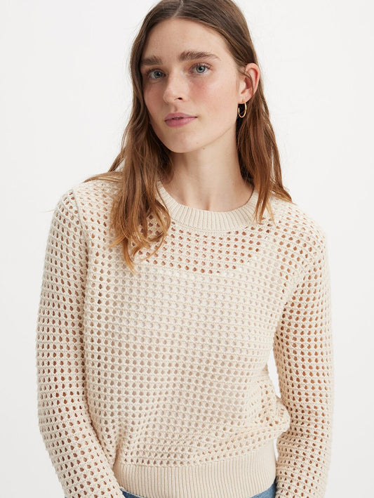 LEVI'S SUPERBLOOM CROCHET LS WHITE SWAN