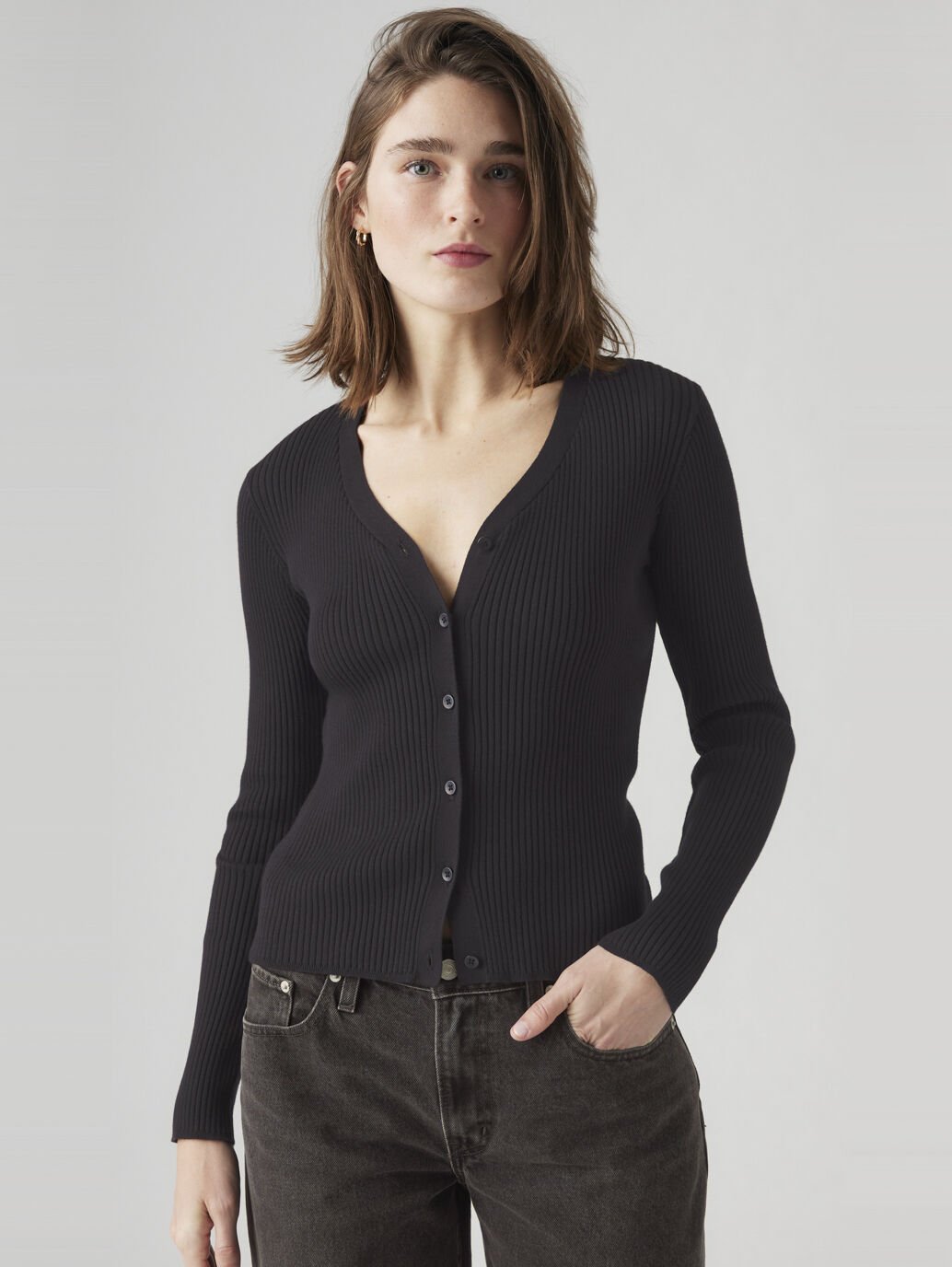 LEVI'S TULIP CARDIGAN CAVIAR