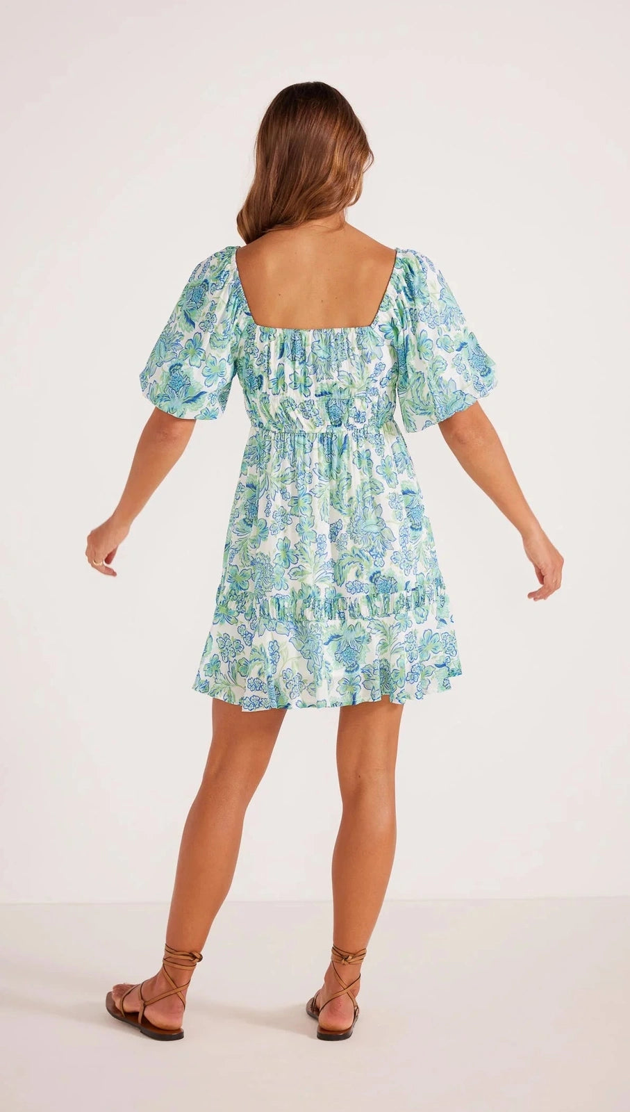 MINKPINK ALESSIA MINI DRESS BLUE FLORAL