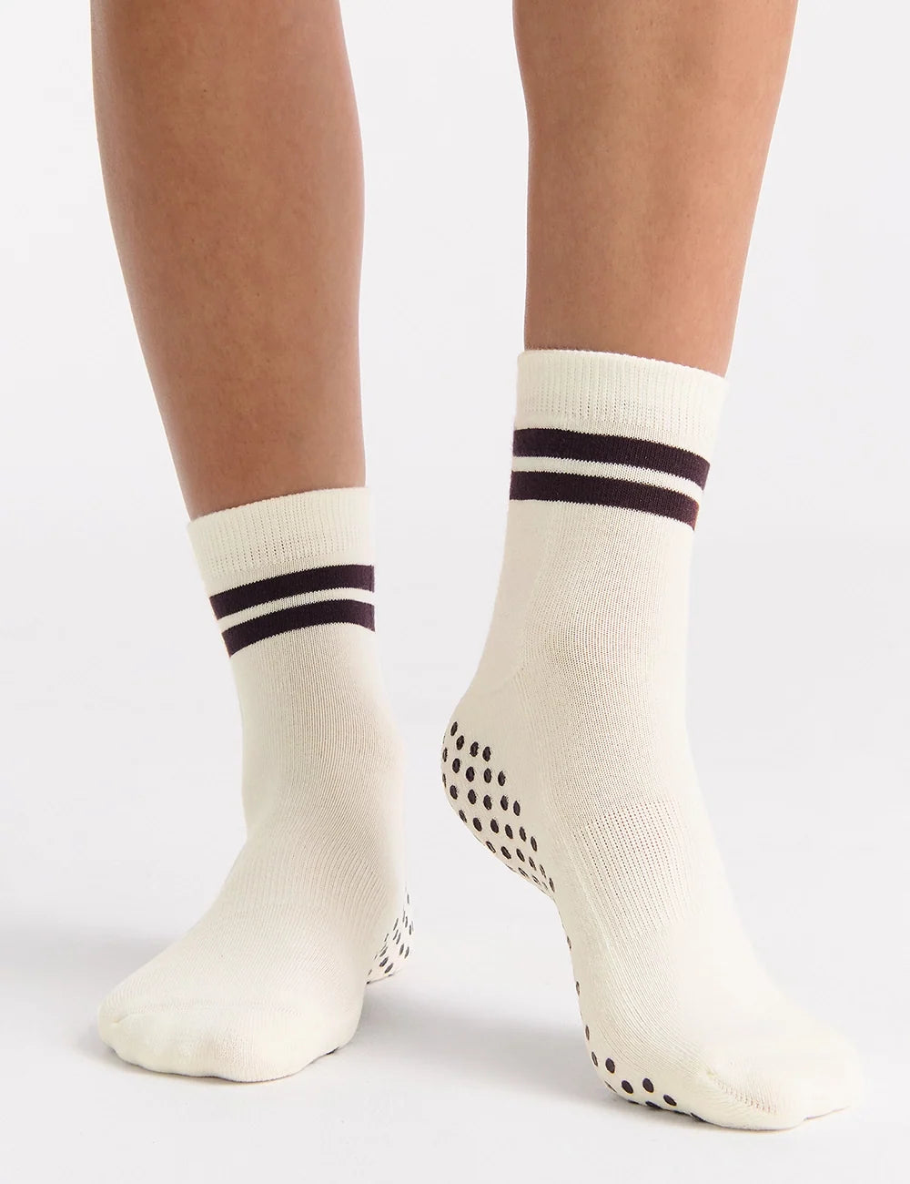 Ambra Grip Crew Sock | Buttercream