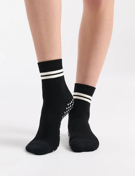 Ambra Grip Crew Sock | Black