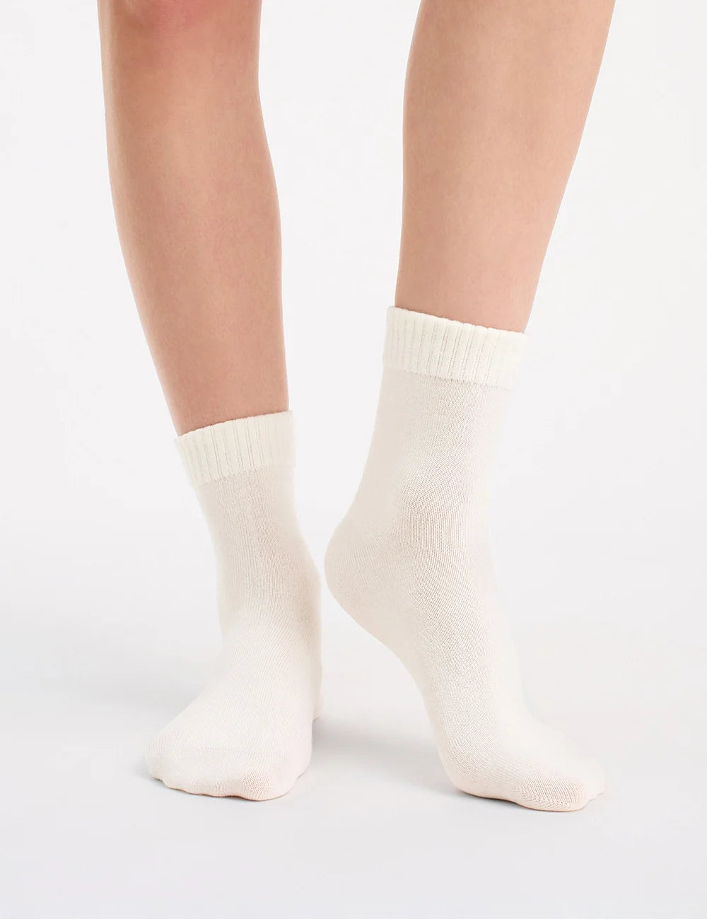 Ambra 2PP Rib Top Crew Sock | Buttercream/Husk