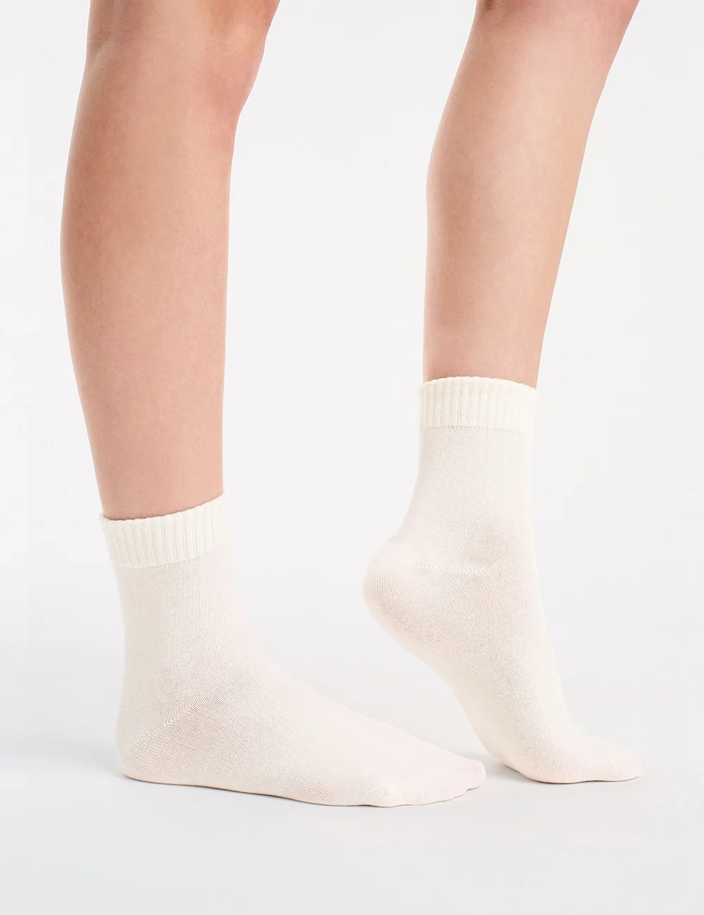 Ambra 2PP Rib Top Crew Sock | Buttercream/Husk