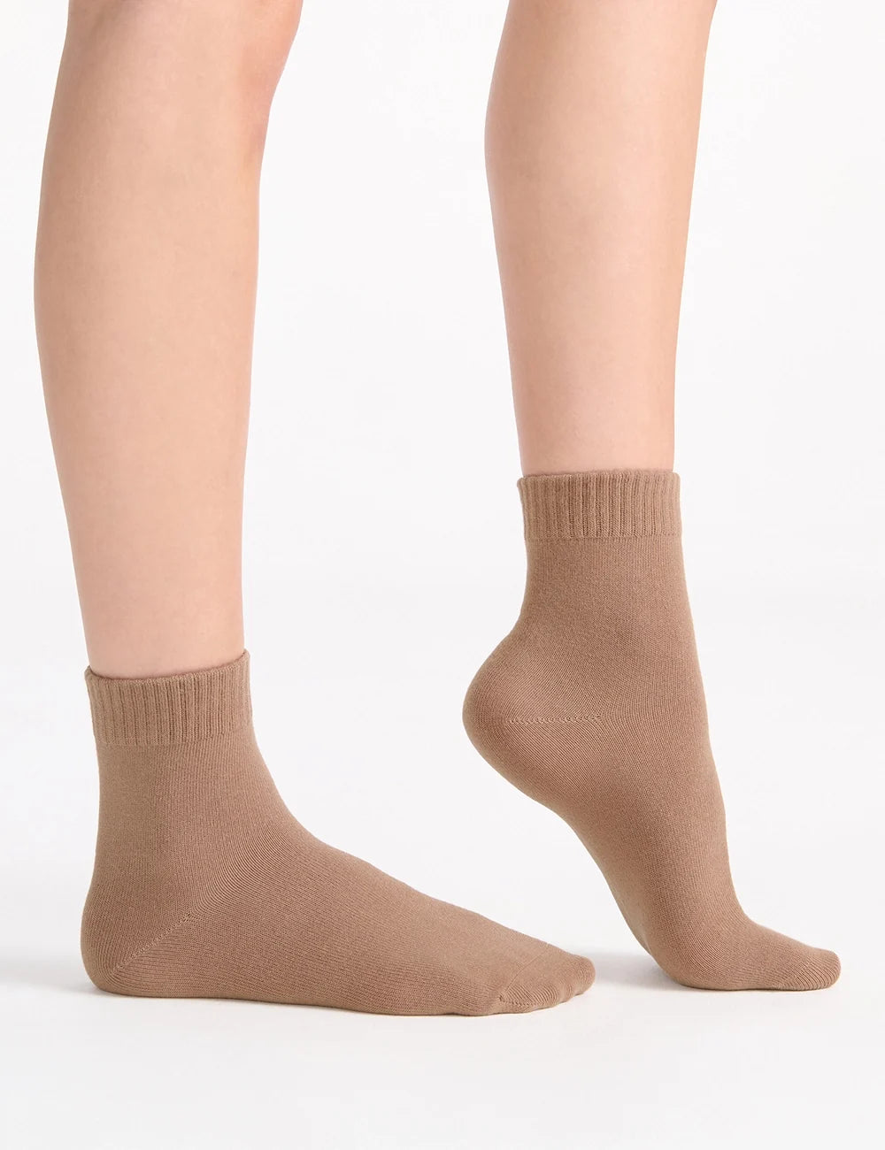 Ambra 2PP Rib Top Crew Sock | Buttercream/Husk