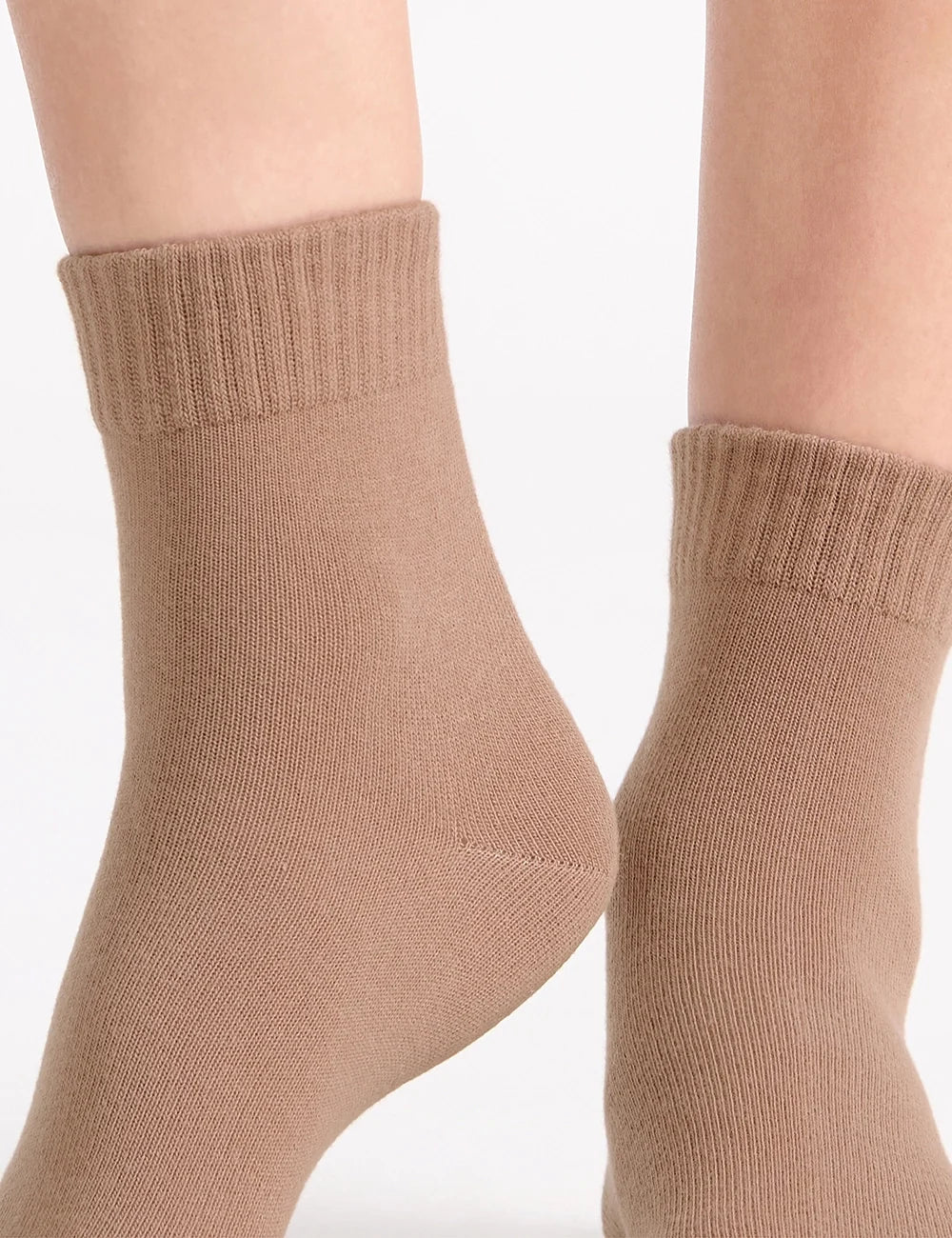 Ambra 2PP Rib Top Crew Sock | Buttercream/Husk