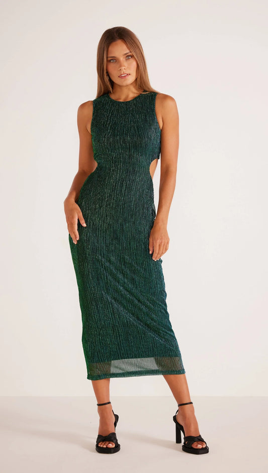 MINKPINK ASTRID CUTOUT MIDI DRESS EMERALD