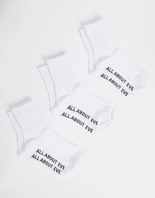 All About Eve Active Ankle Socks 3 Pack | White