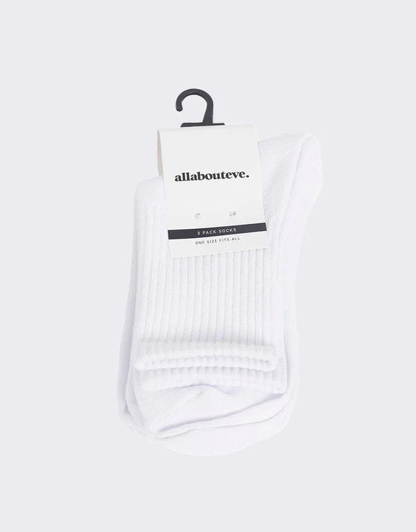 All About Eve Active Ankle Socks 3 Pack | White