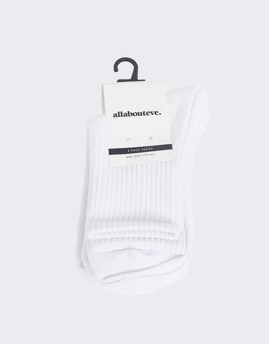 All About Eve Active Ankle Socks 3 Pack | White