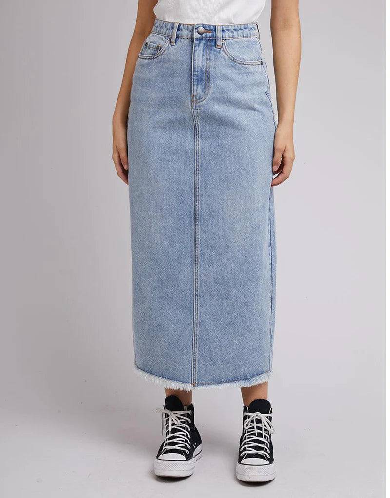 ALL ABOUT EVE RAY MAXI SKIRT LIGHT BLUE