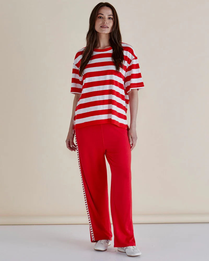BETTY BASICS RELAX BOXY TEE RED STRIPE