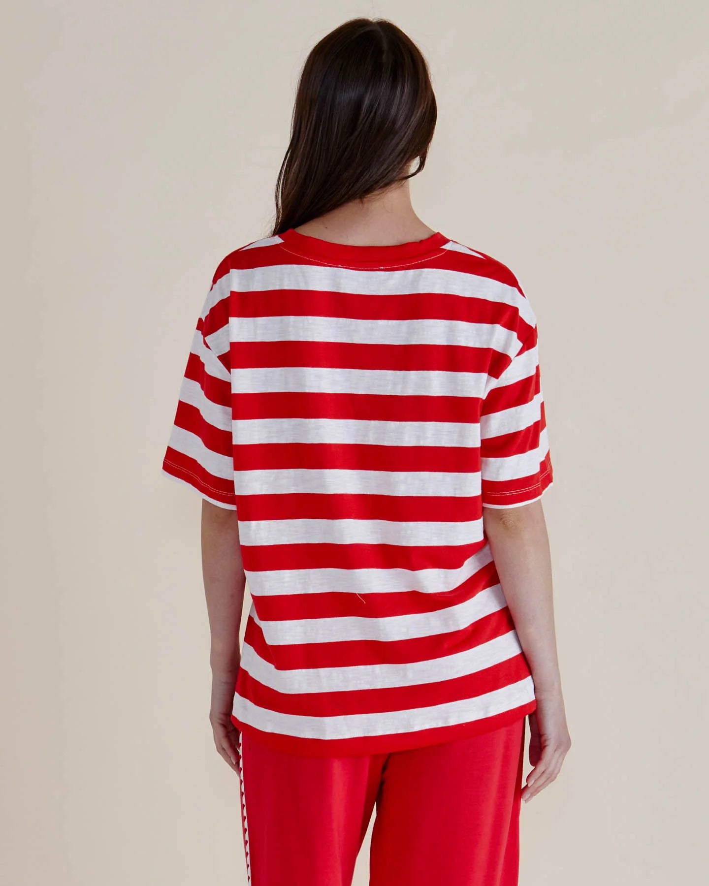 BETTY BASICS RELAX BOXY TEE RED STRIPE