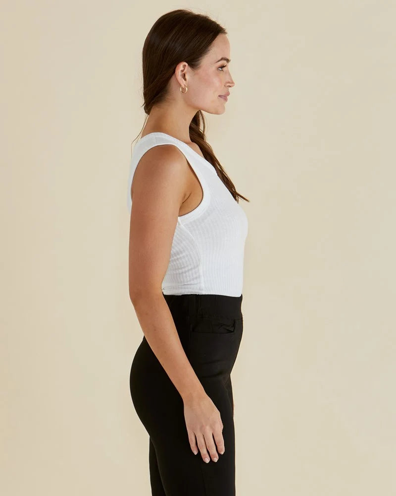 Betty Basics Francis Rib Tank | White