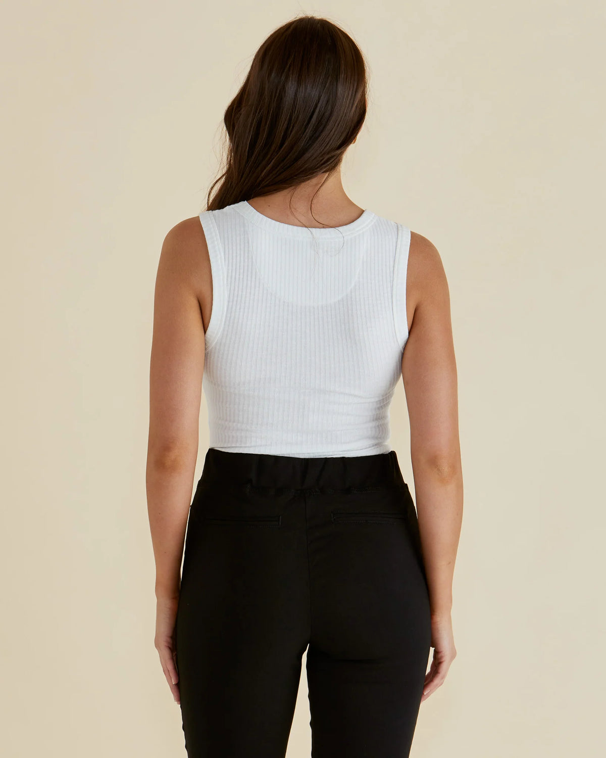 Betty Basics Francis Rib Tank | White