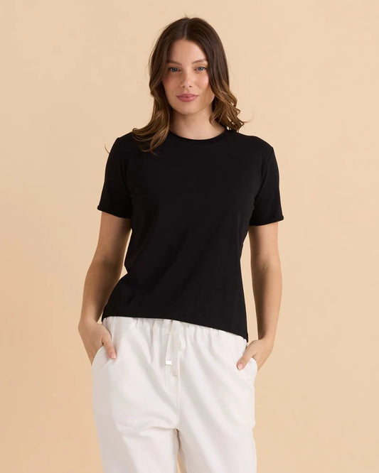 Betty Basics Cotton Slim Fit Tee | Black