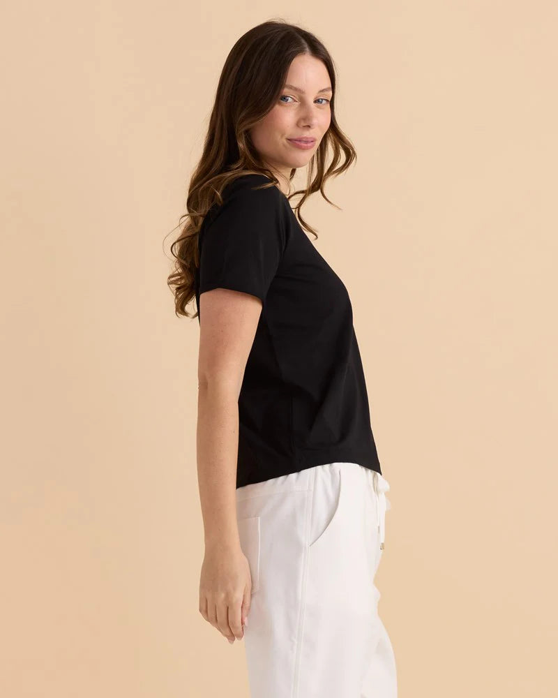 Betty Basics Cotton Slim Fit Tee | Black