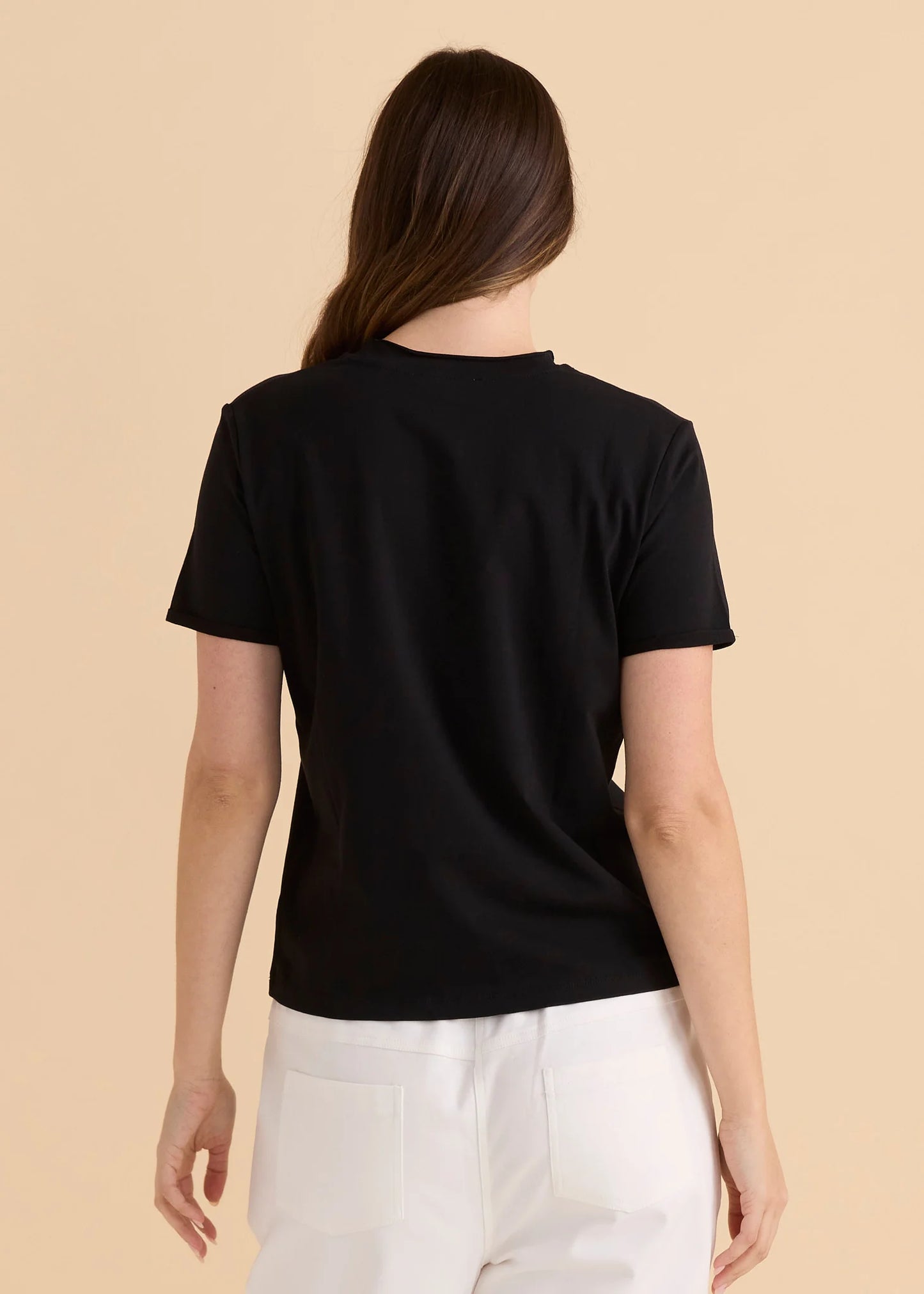 Betty Basics Cotton Slim Fit Tee | Black
