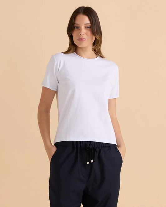 Betty Basics Cotton Slim Fit Tee | White