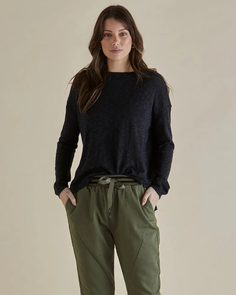BETTY BASICS NATASHA KNIT TOP BLACK